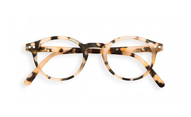 Tortoiseshell eyeglass frame on white background